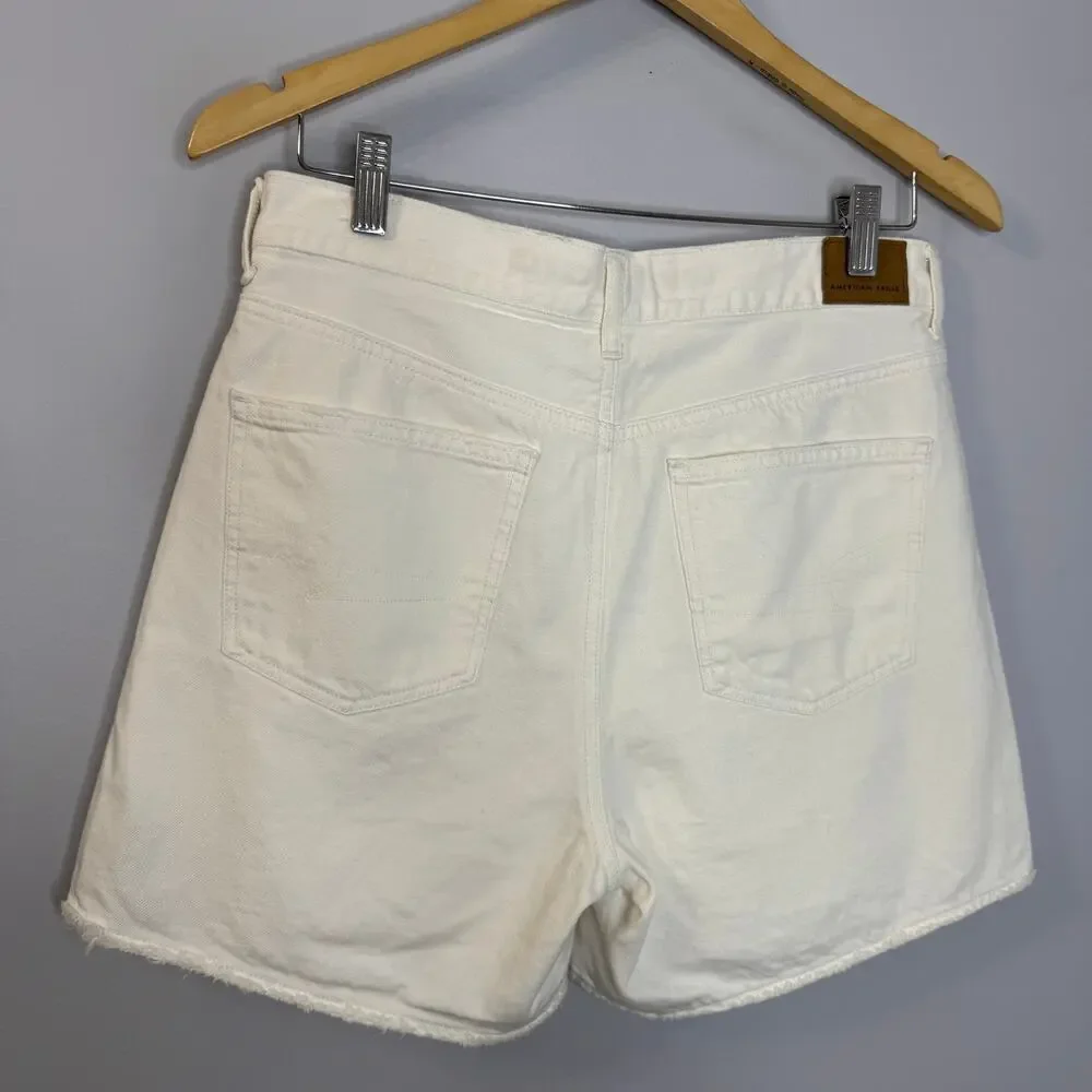 American Eagle Denim Baggy Mom Shorts White Women's 8 New